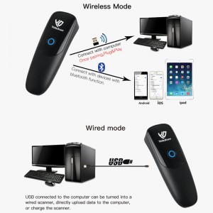 Pembaca Kode Batang Nirkabel Bluetooth Portabel WS22